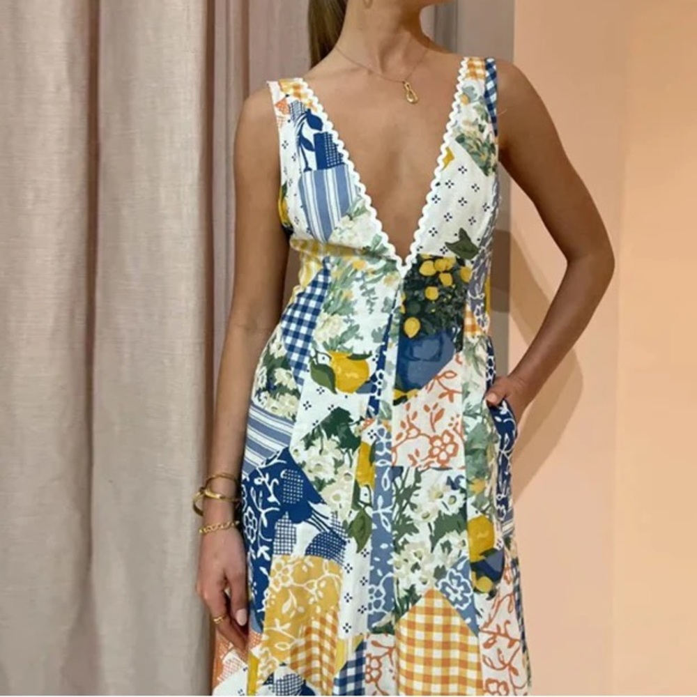 Amalfi Limicello Maxi Dress In All Over Print, A Line Maxi Dress - Picture 7 of 13